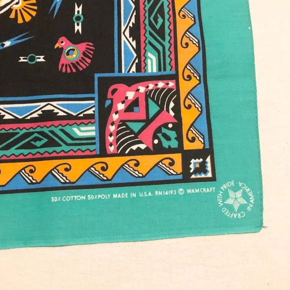 Vtg Wamcraft Bandana Scarf Handkerchief USA Cotton  Poly RN14193 - Picture 5 of 16